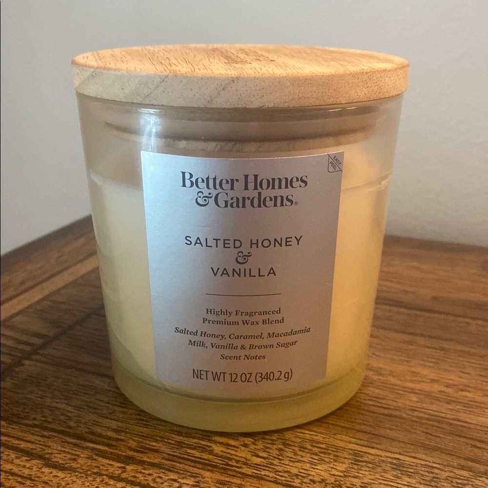 Better Homes And Gardens Salted Honey & Vanilla Candle 2 Wick New